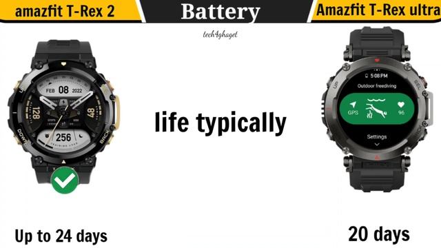 Amazfit T-Rex 2 Vs Amazfit T-Rex Ultra - Amazfit Trex Ultra Vs Amazfit Trex 2 - Specs Comparison