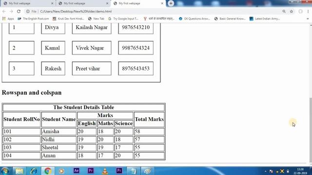 HTML tutorial, Table in HTML ,Html table attributes, Introduction of HTML смотреть онлайн