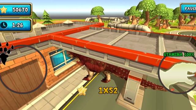 Carnotaurus Destroys Buildings With Headbutts - Dinosaur Simulator Dino World смотреть онлайн