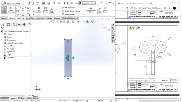 Solidworks sketch tutorials. Exercise 06-10 2d sketch, practice tips, shortcuts, solidworks 2020 смотреть онлайн
