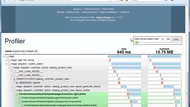 Magento Profiler "Aoe_Profiler" смотреть онлайн