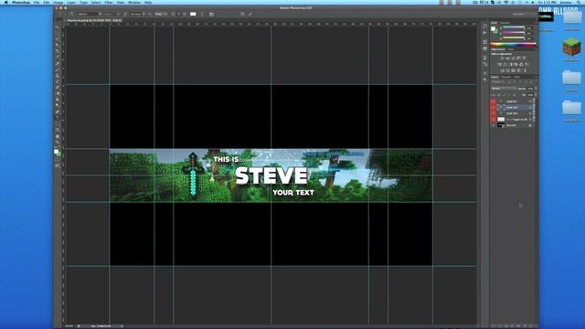 [Photoshop] FREE HD Minecraft Youtube Channel Banner Template + Tutorial смотреть онлайн