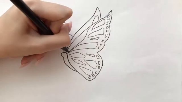 Как просто нарисовать бабочку смотреть онлайн