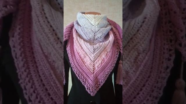 Шаль-бактус "Розовый фламинго", часть 2 смотреть онлайн