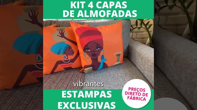 Kit com 4 Capas para Almofadas Decorativas Mulheres Africanas смотреть онлайн