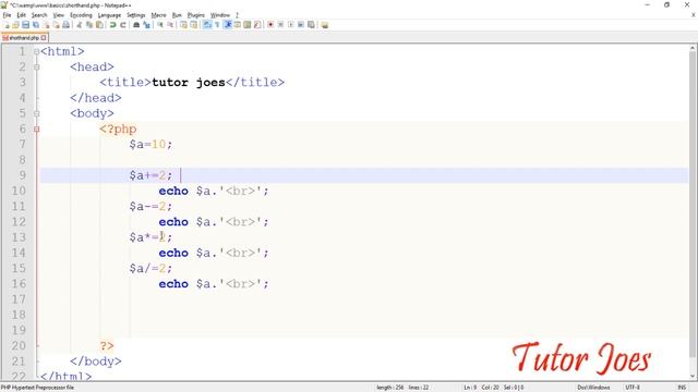 Shorthand Operator In PHP Tamil смотреть онлайн