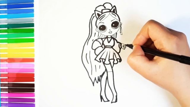Как нарисовать Лол Омг старшая сестра Муррр. LOL Surprise OMG Coloring Book смотреть онлайн