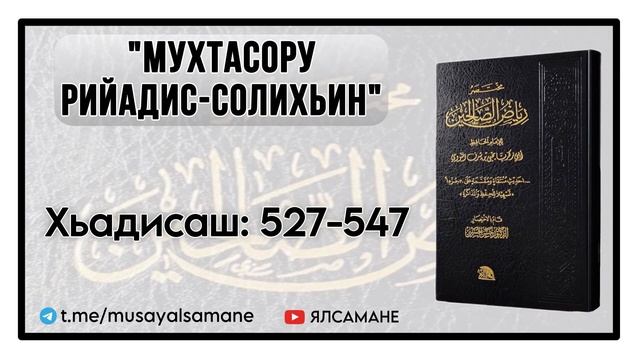 37. "Мухтасору рийадис-солихьин", 527-547-гlа хьадисаш | Муса смотреть онлайн