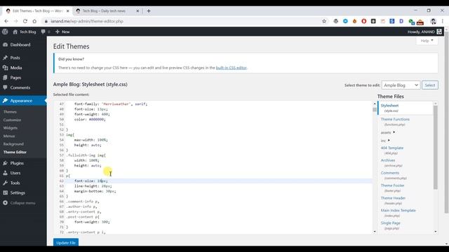 How To Customize Any WordPress Theme Using Theme Editor | WordPress Tutorial for Beginners Part 14 смотреть онлайн