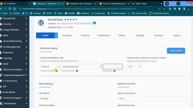 1.3 How to install SSL and Wordpress from Cpanel (Using Namecheap) смотреть онлайн