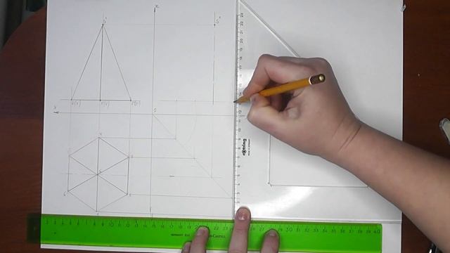 Шестиугольная пирамида.Ортогональные и изометрическая проекции.Урок31.(Часть2.ПРОЕКЦИОННОЕ ЧЕРЧЕНИЕ смотреть онлайн