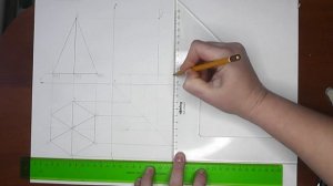 Шестиугольная пирамида.Ортогональные и изометрическая проекции.Урок31.(Часть2.ПРОЕКЦИОННОЕ ЧЕРЧЕНИЕ