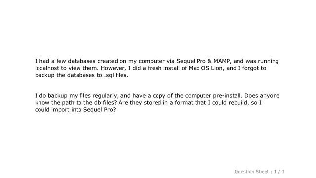 MySQL : Where does Sequel Pro / MAMP store local databases? смотреть онлайн