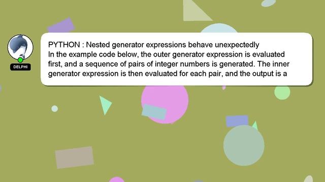 PYTHON : Nested generator expressions behave unexpectedly смотреть онлайн