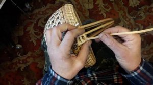 Фруктовница плетеная из лозы ивы часть 5 Монтаж ручки