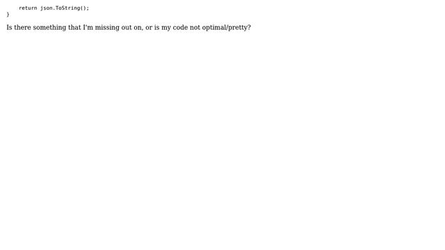 Code Review: JSON serializer using generics rather than System.Object смотреть онлайн