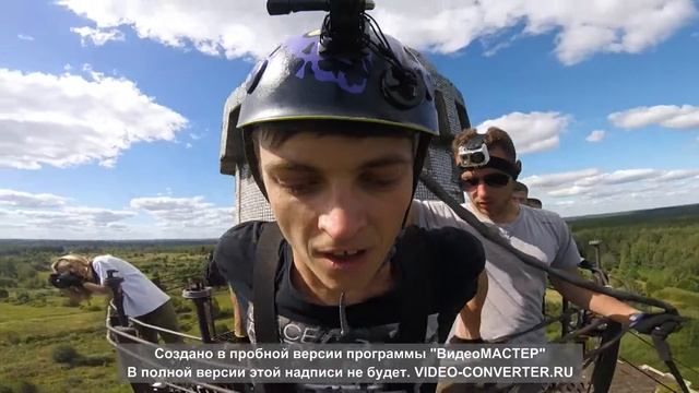Ropejumping Smolensk. 45 м, Рудня. Камера на шлеме смотреть онлайн