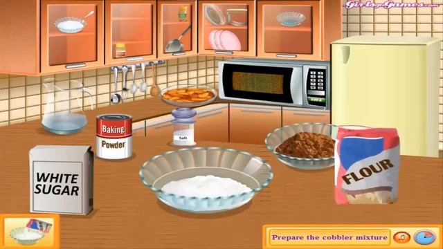 sara's cooking class peach cobbler - cooking game for kids смотреть онлайн
