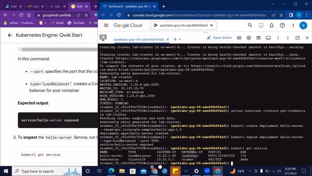 Lab Kubernetes Engine Qwik Start смотреть онлайн