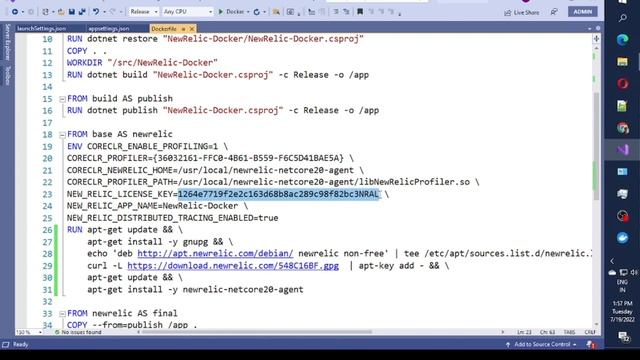How to Configure Newrelic Agent in .NET core web application using Docker смотреть онлайн