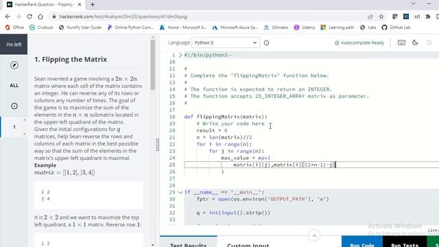 HackerRank | 1 Week Preparation Kit | Flipping the Matrix hackerrank solution in python | Day 2 смотреть онлайн