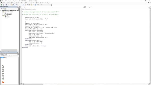 Tuto VBA pour Excel 2016 - Comprendre la syntaxe du code | Elephorm смотреть онлайн