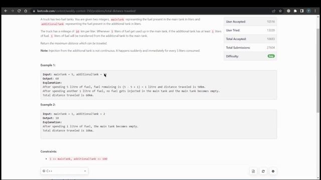 Total Distance Traveled || Weekly Contest 350 || Leetcode solutions || java || c++ || python смотреть онлайн
