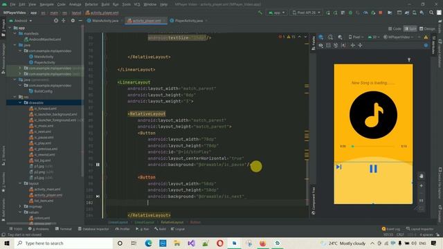 2. Music Player App - Click to Play Song and Working on Play and Pause Button | Android Project смотреть онлайн