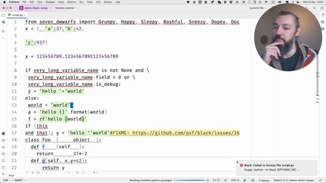 Форматирование кода на Python с Black – настройка в PyCharm – 2 способа смотреть онлайн