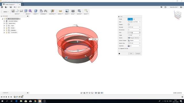 Autodesk Fusion 360: Create bottle thread смотреть онлайн