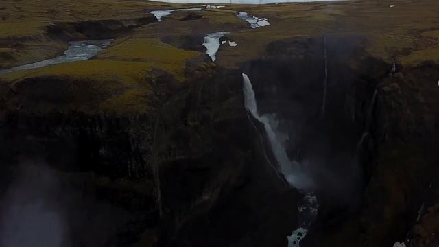 Haifoss Waterfall in Iceland (Drone Footage) смотреть онлайн