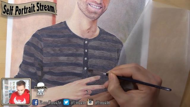 Colored Pencil Self Portrait | Livestream Day: 18 Even More Shirt смотреть онлайн