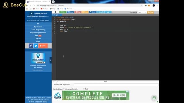How to create display multiplication table up to 10 in onlineGDB c++ program смотреть онлайн