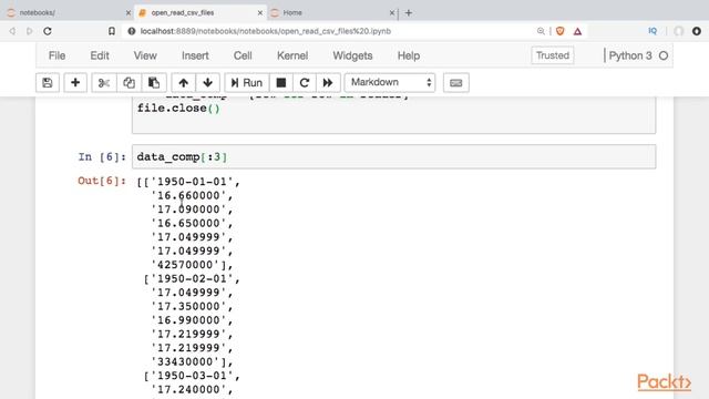 Hands-on Python for Finance : Opening and Reading a .CSV File | packtpub.com смотреть онлайн