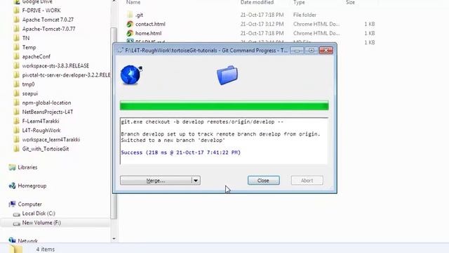TortoiseGit Tutorial 5 Git branching How to create branch in GitHub, fetch it and push changes смотреть онлайн