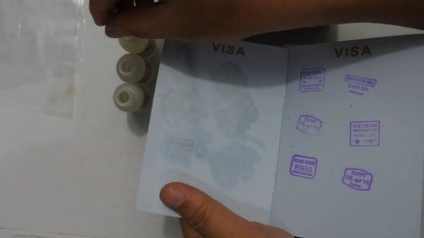 how remove purple ink stamp seal in pasport #short
