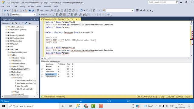 DATABASE INNER JOIN,LEFT OUTER JOIN,RIGHT OUTER JOIN,CROSS JOIN смотреть онлайн