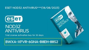 ESET NOD32 ANTIVIRUS Free Trial License activation key for 30 days | September 18, 2023
