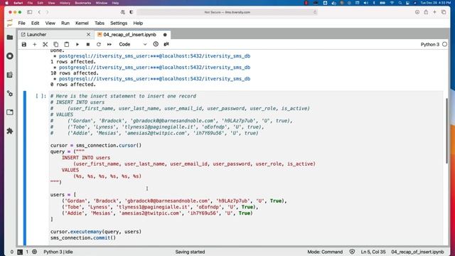 Programming Essentials Python - Batch Operations - Recap of Insert смотреть онлайн