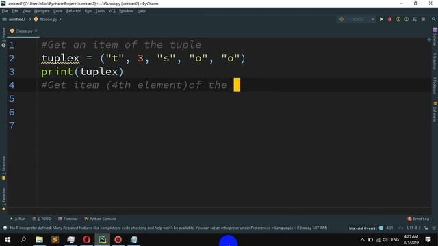 How to Get an item of a tuple in Python смотреть онлайн