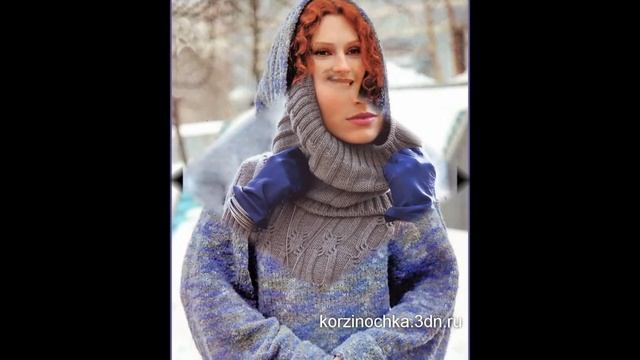 Свитер с Капюшоном Спицами - 2019 / Hooded Knit Sweater / Pullover mit Kapuze смотреть онлайн