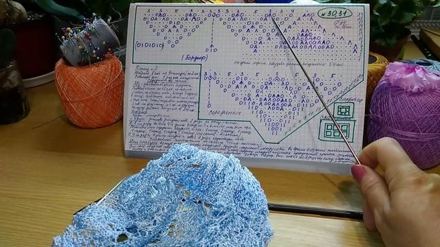 Ажурная СКАТЕРТЬ спицами. Часть 7. Завершаем вязание бордюра. Мои планы на следующие работы. смотреть онлайн
