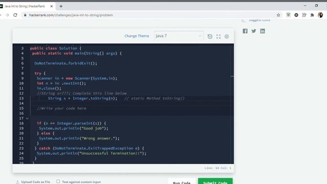 #HackerRank #Java #Code Java Int to String HackerRank solution смотреть онлайн