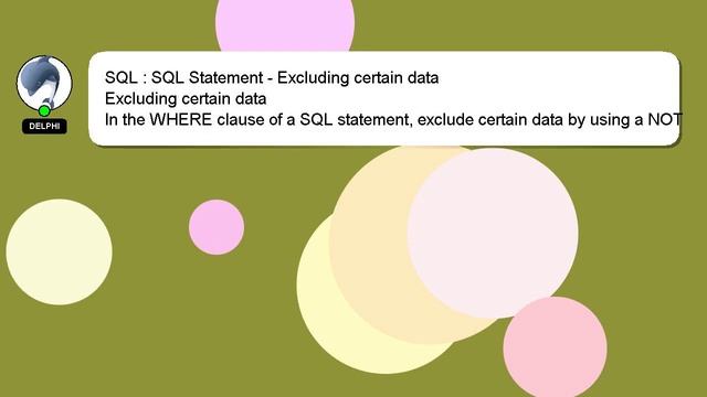 SQL : SQL Statement - Excluding certain data смотреть онлайн