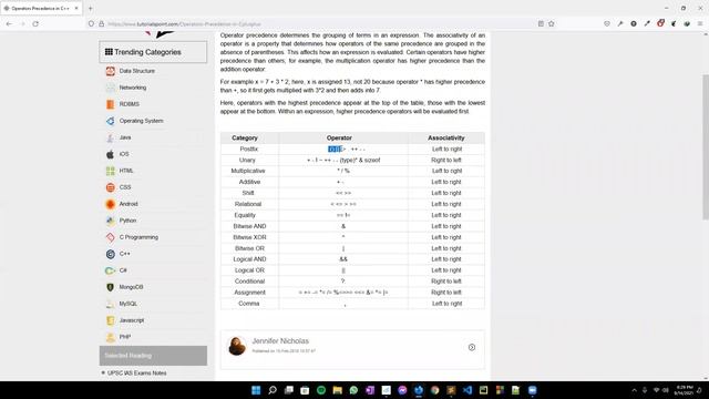 1.5 precedence, type casting, overflow, char in C++ смотреть онлайн