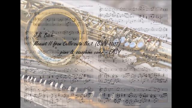 Bach: Menuet II from Cello Suite No. 1 - EASY COVER SHEET MUSIC смотреть онлайн