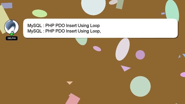MySQL : PHP PDO Insert Using Loop смотреть онлайн
