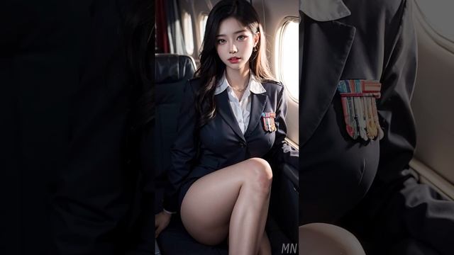 [4k] AI Art - Mini Skirt Lookbook - Your Stewardess Girlfriend prepares you for the flight ~ смотреть онлайн