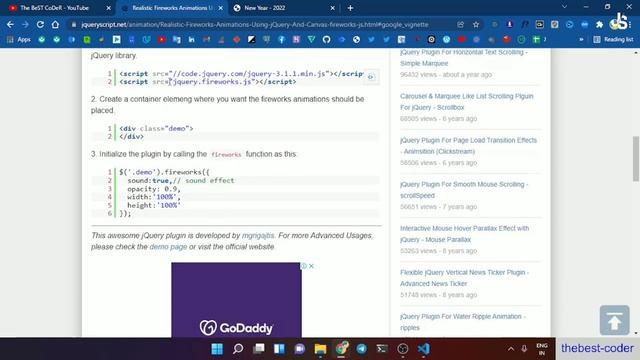 New Year 2022 Salyut html css js | HTML CSS JQUERY orqali 2022yil uchun animatsiyali sahifa #newyea смотреть онлайн
