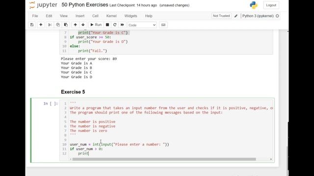 Exercise 5 of 50 Python Exercises. Positive and Negative Numbers. смотреть онлайн